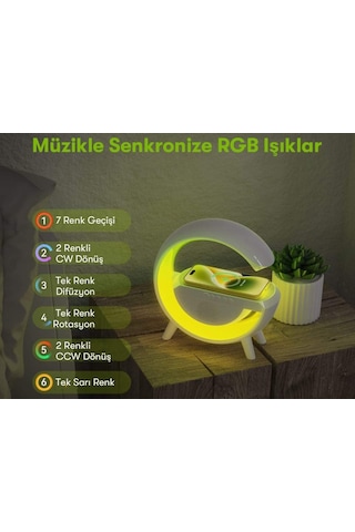 Midi Newface Yr-909 Kablosuz Şarj Standlı Rgb Kablosuz Hoparlör Midi-909