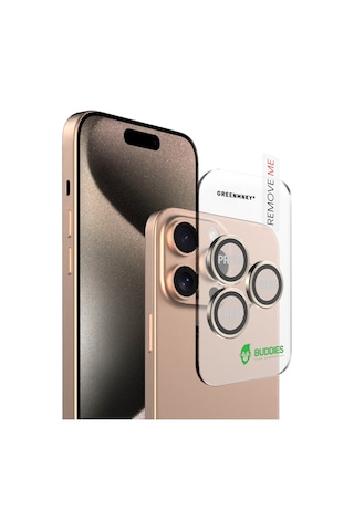 Buddıes Apple Uyumlu iPhone 16 Pro / 16 Pro Max Kamera Lens Koruyucu Gold Altın