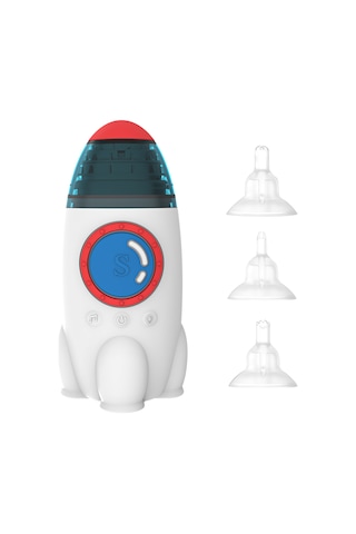 Vkemall Bebek Elektrikli Burun Emici 3 Seviye Emme Gücü, Düşük Gürültü, Işık Ve Müzik, Dahili Li-pil, 3 Silikon Uç, Saklama Kutusu, Beyaz