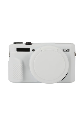 Canon Powershot G7 X Mark Iı / G7x2 Lens Kapaklı Yumuşak Silikon Koruyucu Kılıf İçin Beyaz Diğer