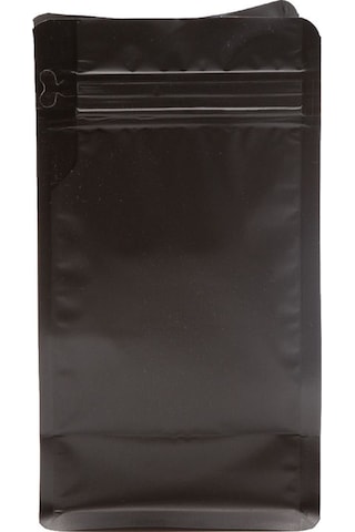 Packtory Flat Bottom Düz Tabanlı Mat Siyah Önden Kilitli Ambalaj 11,5X21,5+4 cm.250 Gr.-50 Adet