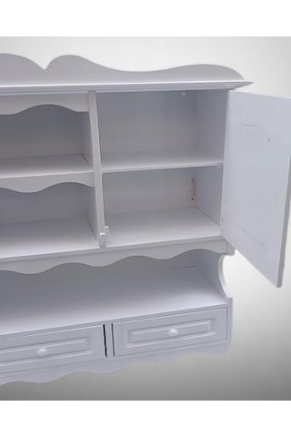 Hobi Adn 90353 Dekoratif Mutfak Dolap 3çekm Terek Mdf Parlak Beyaz Lake El Yapım