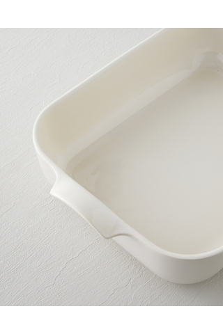English Home Hecha Seramik Dikdörtgen Fırın Kabı 40 Cm Krem Krem