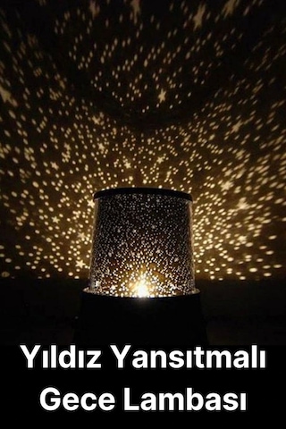Premium Işık Yansıtmalı Yıldız Projeksiyon Gece Lambası Masa Üstü Pilli Ve Usb Tavan Duvar Ambiyans Diğer
