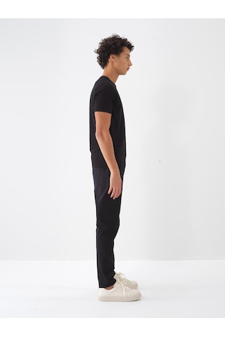 Xint Siyah Pamuk Dokulu Slim Fit Tişört 502069