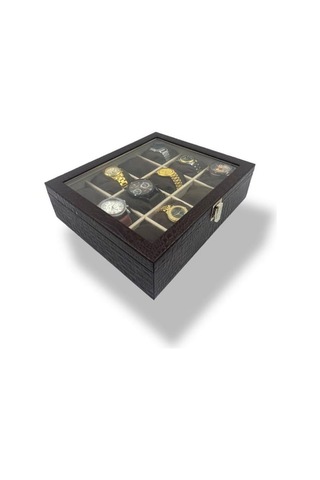 Richbo x 12'li Saat Kutusu Timsah Kahve