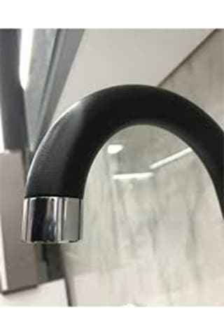 Siyah Kısa Lavabo Bataryası Delta Banyo Sıcak Soğuk Su Girişli Musluk Siyah