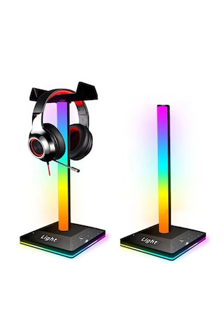Rgb Gaming Kulaklık Standı Led Aydınlatma Usb Type-c Giriş 10renk