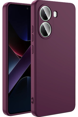 Xiaomi Poco X7 Pro Kılıf Mara Lansman İç Yüzeyi Kadife Kılıf Koyu Mor