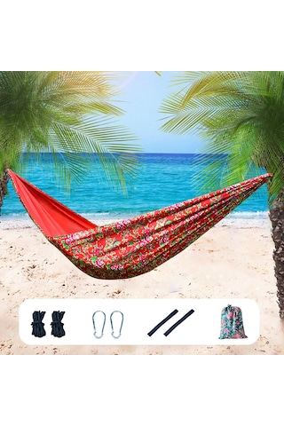 Suntek Taşıma Çantalı Kamp Hamak Dış Arka Bahçe Kırmızı