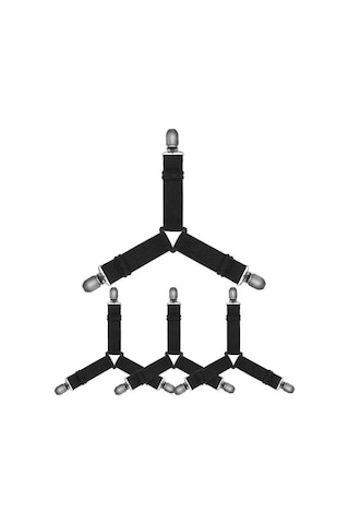 Black-4 Adet/takım Ayarlanabilir Elastik Yatak Çarşafı Kanepe Tutucu Masa Örtüsü Perde Üçgen Yatak Çarşafı Klip Ev Düzenleme Araçları