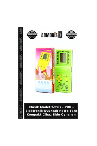 Klasik Model Tetris - Pilli - Elektronik Oyuncak Retro Tarz Kompakt Cihaz Elde Oynanan