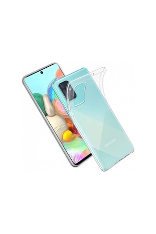 Samsung Galaxy Uyumlu A71 Kılıf Ultra Ince Esnek Süper Silikon 0.3mm R77938:şeffaf