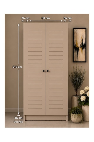 Flower Kombi Dolabı Krem Mdf