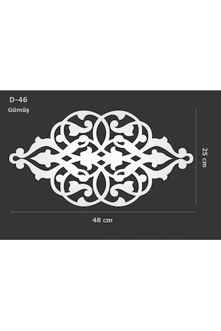 Eymenyapimarket Dekoratif Aynalı Pleksi Mobilya Dolap Süsü 48 X 25 Cm D-46 (177371574)