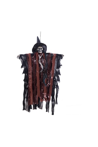 Wezone Korkunç Sesli Ve Kırmızı Gözlü Asılı Hayalet Dekoru - Parti, Bar, Korku Evi İçin Kahverengi