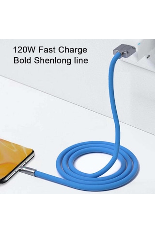 Bn57 Type-c Kablo 120w Süper Hızlı 6a Ultra Kalın Şarj Data Mavi