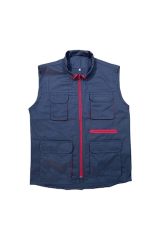 Çağdaş İş Harman Karışım Çok Cepli Taktik Yelek Lacivert