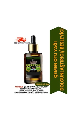 Amazeus Çemen Otu Yağı 3'lü %100 Saf Ve Doğal Dolgunlaştırıcı Etki 3x20 Ml / 2.03 Fl Oz Avantajlı Ürün
