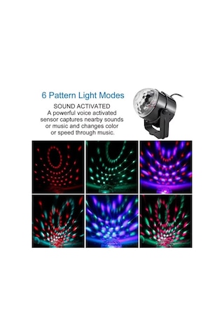 Disko Topu Parti Işıkları 7 Renk Led Usb Girişli Sese Duyarlı Rgb Uzaktan Kumandalı