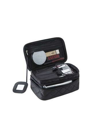 Moveevo Askılı Çift Katlı Makyaj Çantası, Kadınlar İçin Büyük Kozmetik Çantası, Fırçalar, Güzellik, Göz Farı Paleti, Ruj