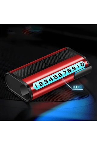Boatshop1 Kırmızı Güneş Enerjili Şarj Gerektirmeyen Gece Lambası Döner Kadran Gizli Ekran Yüksek Kaliteli Park Numarası Kartı