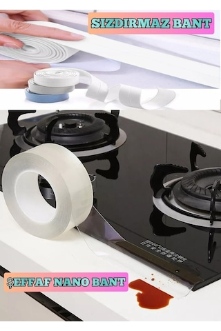 Şeffaf Süper Güçlü Yapıştırıcı Su Sızdırmaz Küvet Lavabo Klozet Banyo Mutfak Kenar Bant Küf Önleyici 2 M