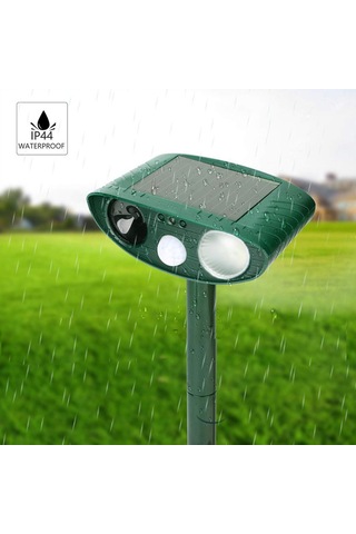 Aubyhe Solar Enerji İle Çalışan Ultrasonik Hayvan Kovucu - Kırmızı Işık Ve Parıltı Özellikli, Yeşil Renk, Ev Ve Bahçe Kullanıma Uygun