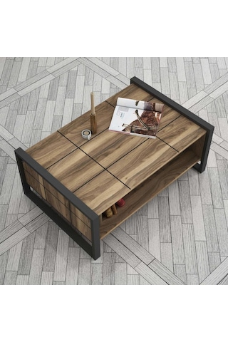 Dekorister Exclusive Lost Metal Orta Sehpa Ceviz