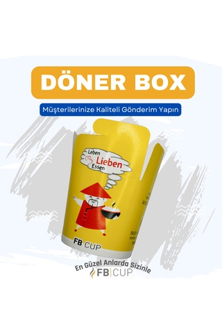 Fb Cup Food Box Sarı 26 Oz 500 Adet