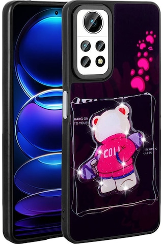 Xiaomi Redmi Note 12 Pro 4g İle Uyumlu Kılıf Parlayan Kabartmalı İkonik Figürlü Silikon Kapak