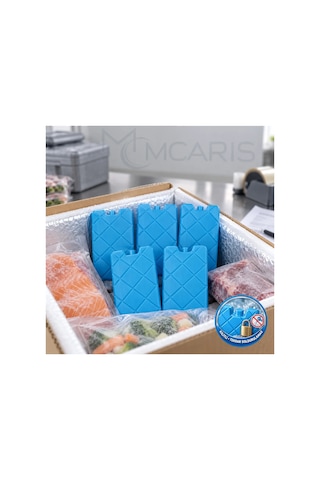 5'li Kilitli Buz Aküsü Seti - Dondurucu Buz Kasedi Ice Box Soğutucu Blok Mavi Beyaz