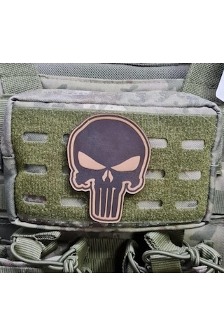 KURU KAFA NO:1 - Deri PEÇ - Arma - Askeri Patch Bej
