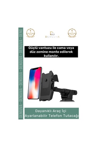 Otoiçitutacağı Güçlü Vantuzlu Cam Torpido Uyumlu Silikon Pedli Çizilmez Sağlam Oto Araba Içi Telefo