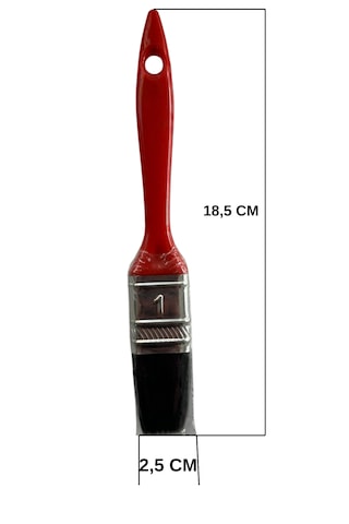 Plastik Saplı Yağlı Boya Akrilik Fırçası No:1 Resim Ressam Fırçası Hobi Duvar Metal Ahşap Boyama