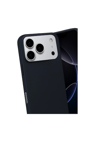 Mey İthalat Apple İphone Uyumlu 17 Pro Nano İçi Kadife Silikon - Siyah
