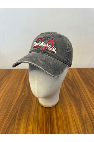 Hamze Vintage Yıkamalı Eskitme Model İthal Nakışlı Unisex Cap Şapka Gri