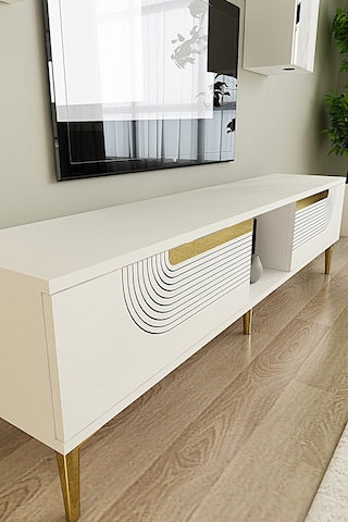 Tvr1502bg Meyra Tv Ünitesi Takımı Beyaz-gold 150cm