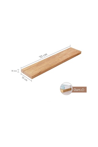 2li Doğal Ahşap Duvar Rafı Kütüphane Kitaplık Banyo Ve Mutfak Düzenleyici 70x15 Çok Renkli