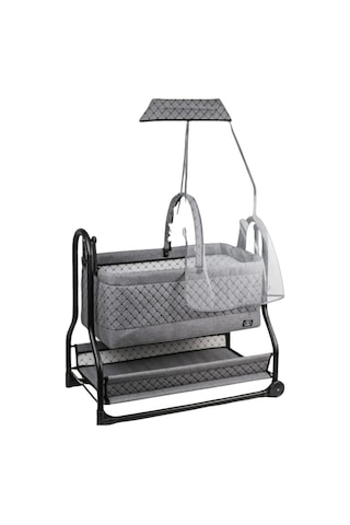 N'pratik Dönenceli Npratik Lüx Bebek Beşiği Nenni Silinebilir Portatif Sallanır Sepet Beşik Hamak Beşik Füme