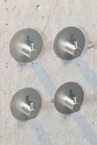 Zift Unique 4 Adet Paslanmaz Çelik Krom Banyo/Bornoz/Havlu Askısı Krom