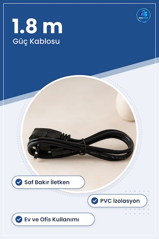 Güç Kablosu Erkek Fiş 1.8 M Bilgisayar Monitör Yazıcı Ups Adaptör