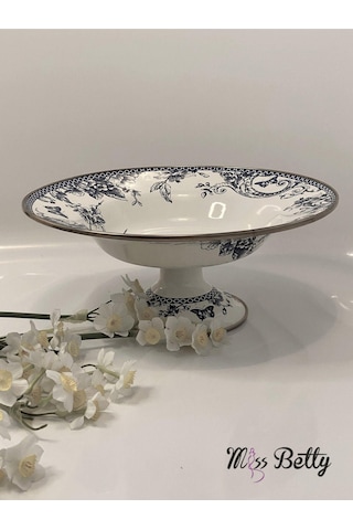 Miss Betty Blue Life Emaye Ayaklı Meyvelik 30 Cm