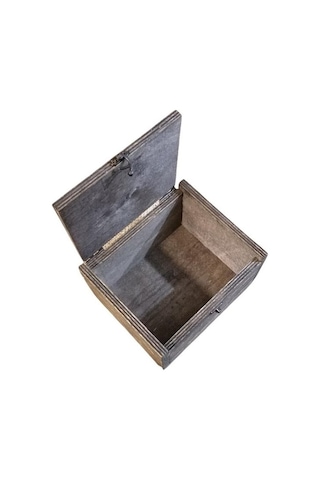 Coffee Logolu Ahşap Saklama Kutusu 20x20cm Kare 10cm Yükseklik