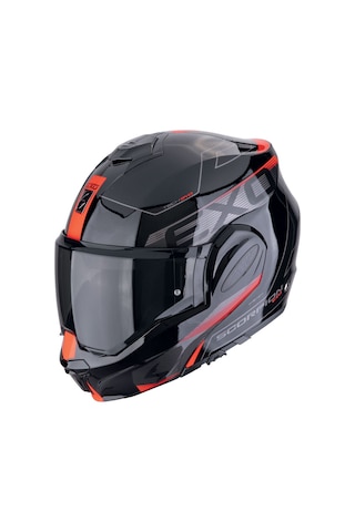 Scorpion Exo-tech Evo Traveller Çene Açılabilir Motosiklet Kaskı Siyah Kırmızı