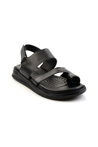 Siyah Hakiki Deri Erkek Sandalet E05433401043