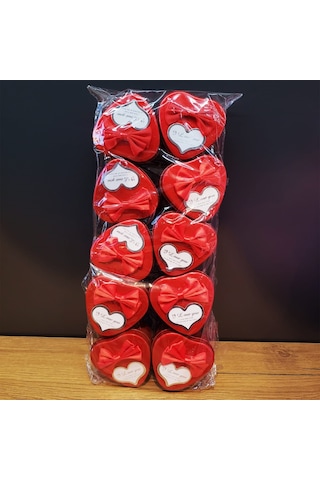 Büro Ev Ofis Hediyesi İçin Tekli Metalik Kırmızı Kalp Stil Prestij Kutu