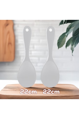Porsima 5262-1 2 Li Sert Uçlu Silikon Pilav Kaşığı Kepçe Beyaz