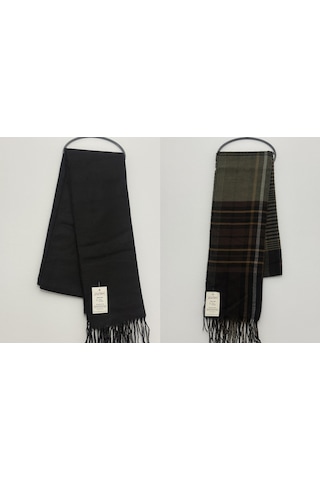 Viskon Atkı Set 2 'li Unisex Kadın Erkek Model 2 Çok Renkli