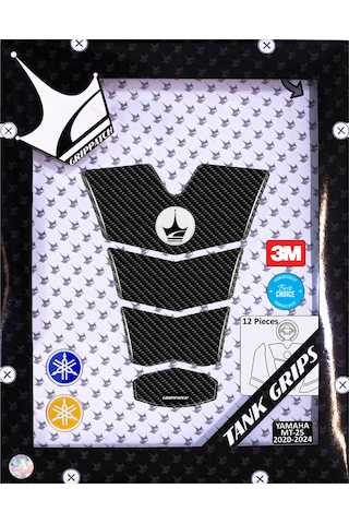 Yamaha Mt-25 2020-2024 İle Uyumlu Kaydırmaz 6d Karbon 12 Parça Tank Pad Seti Gc66 KARBON
